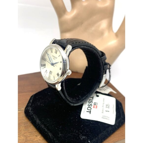 Tissot Women's Watch T1222101603300 Swiss Quartz Silver Dial Black Leather 30mm - Picture 2 of 14